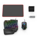 5 em 1 Conversor de jogos para celular Teclado Mouse Conjunto de jogos para PUBG Teclado com fio RGB retroiluminado com apoio de pulso para sistema Android.