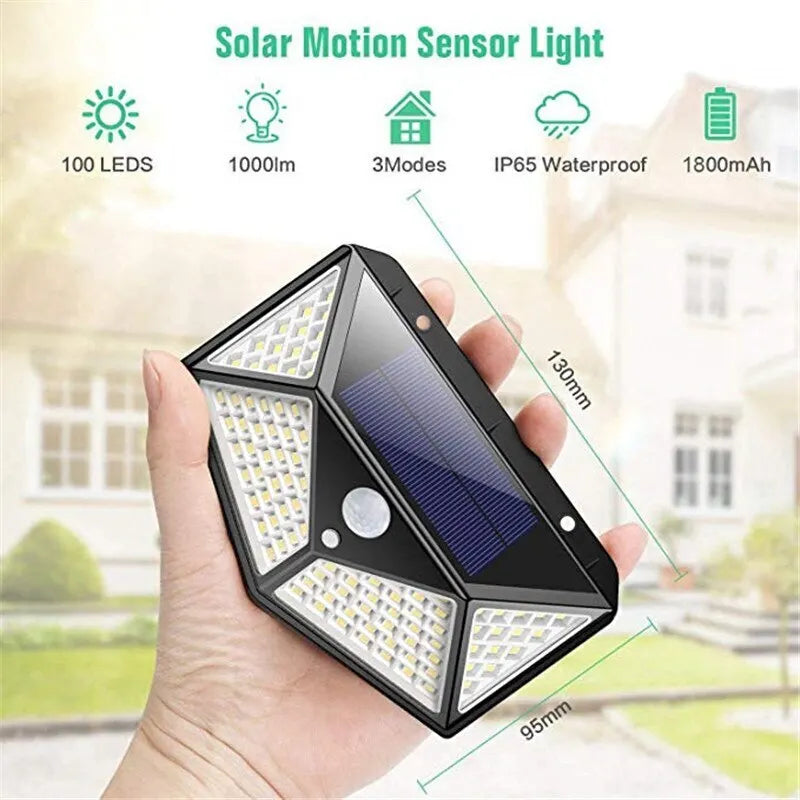 Lâmpada solar multifuncional, para decoração de jardim ao ar livre, luz solar LED à prova d'água, holofote alimentado por luz solar com sensor de movimento